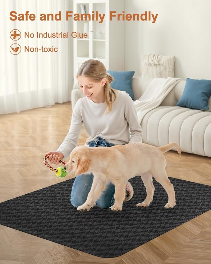 Blvornl Large Office Chair Mat for Hardwood Floor, Rolling Chair Mat for Hard Wood, Large Anti-Slip Hard Floor Protector, Heavy Duty Computer Desk Rug for Office and Home 35.4"*47.2" Black