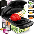 Fullstar The Original Pro Chopper - Vegetable Chopper and Slicer, Food Chopper with Container, Fruit Slicer, Kitchen Gadgets & Gifts, Home Essentials (6 in 1, Black)