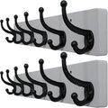 WEBI Rustic Coat Rack Wall Mount,24" Long 6 Cast Iron Coat Hooks Wall Mounted,Heavy Duty Wood Wall Coat Hanger Hooks for Hanging Coats,Jacket,Clothes,Backpack,Farmhouse,Gray,2 Packs