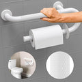 𝐔𝐩𝐠𝐫𝐚𝐝𝐞𝐝 Toilet Grab Bars 16 Inch - Toilet Paper Holder Grab Bar Stainless Steel Knurled Toilet Grab Bars for Seniors Bathtub Bathroom Rails for Elderly Bath Safety Balance Support, White