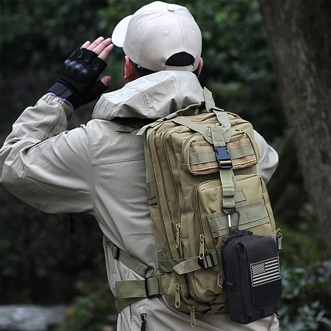 Tactical Molle Utility Pouch Cell Phone Pouch, Waist Bag Belt Pouch for Men, EDC Bag Gadget Organizer Vest Pack Purse Mobile Phone Case Hunting Compact Bag for Runing