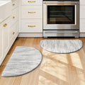 KIMODE Kitchen Mats Cushioned Anti Fatigue, 18"x28" Half Round Abstract Kitchen Rugs Sets of 2, Non Slip Waterproof Kitchen Floor Mats, Comfort Standing Mats for Laundry Office Sink Desk Gray