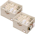 StorageWorks Shoe Organizer for Closet, 2 Pack Shoe Storage Boxes with Clear Lid, Stackable Shoe Storage Organizer for Sandals and Slippers, Fabric Shoe Bins for Closet, Holds 16–32 Pairs, Taupe