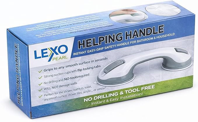 2-Pack Shower Grab Bar 12-Inch Suction Grab Bars for Bathtubs & Showers Heavy-Duty Suction Cup Anti-Slip Support Bathroom Safety Handles for Seniors Elderly & Handicap