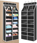 Univivi 5-Shelf Over Door Hanging Organizer Fabric Door Storage for Baby Nursery Nursery Closet Cabinet Wall Mount Hanging Storage Organizers with 8 Deep Pockets and 4 Small PVC Pockets(Black)