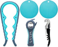 Bottle Opener for Arthritic Hand,Jar Opener for Old People, Children, Women, Those with Weak Hands,Multifunctional Kitchen Gadgets (05-Blue)