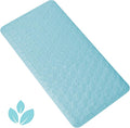 Bathtub Mat Non Slip with Suction Cups - 100% Rubber Bathroom Mat Textured for Bath Tub Shower Safety - Soft on Touch - BPA/PVC Free - Pet Dog Bath Mat - Machine Washable - 17 × 35 Inch（Blue）