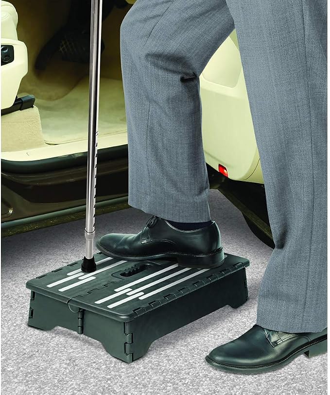 Portable Folding Step, Black, 1 Count