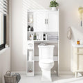 Vabches Over The Toilet Storage Cabinet, Farmhouse Storage Cabinet Over Toilet with Barn Door，Home Space-Saving Toilet Rack, for Bathroom, Restroom, Laundry