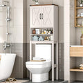 Vabches Over The Toilet Storage Cabinet, Bathroom Organizer with 2 Barn Doors, Farmhouse Space-Saving Toilet Rack with Adjustable Shelf,for Bathroom, Toilet, Laundry Room
