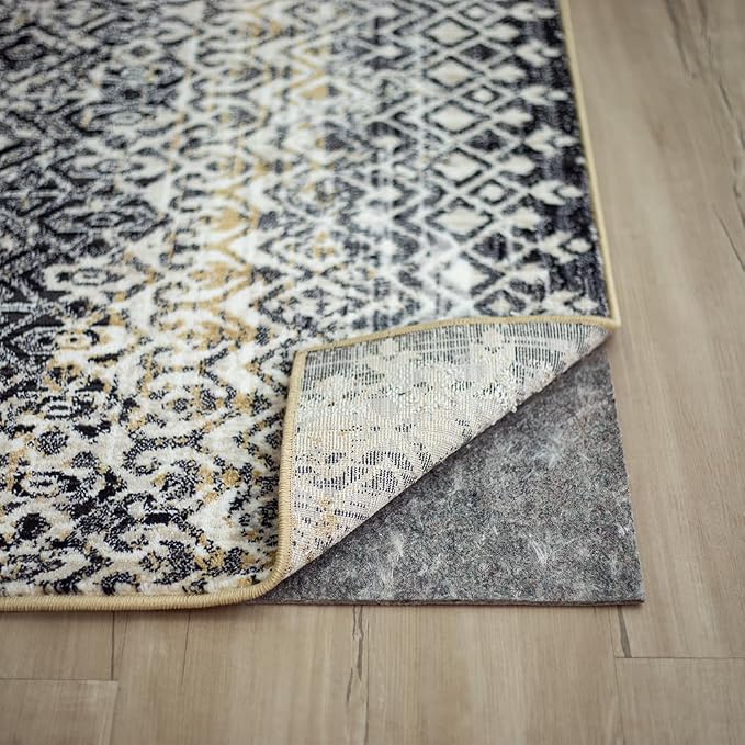 Mohawk Home Non Slip Rug Pad 2' x 3'- 1/4" Thick Felt + Latex Rubber Gripper - Dual Surface Cushion for Hardwood, Carpet, Tile Floors, Made in USA