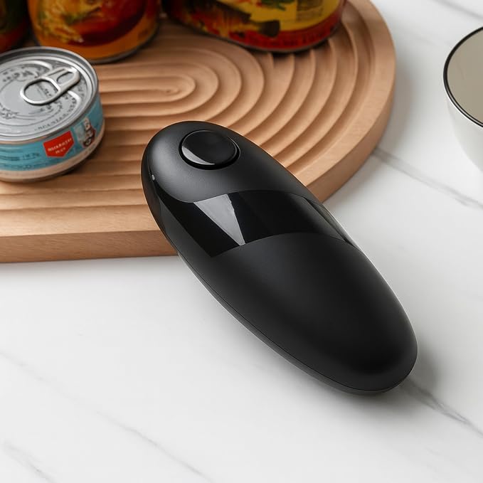 CASAFOYER Electric Can Opener | Senior Friendly One-Touch Can Opener Device | Precise Cut with No Rough Edges | Battery-Powered Portable Design | Can Opener for People with Arthritis and Joint Pain