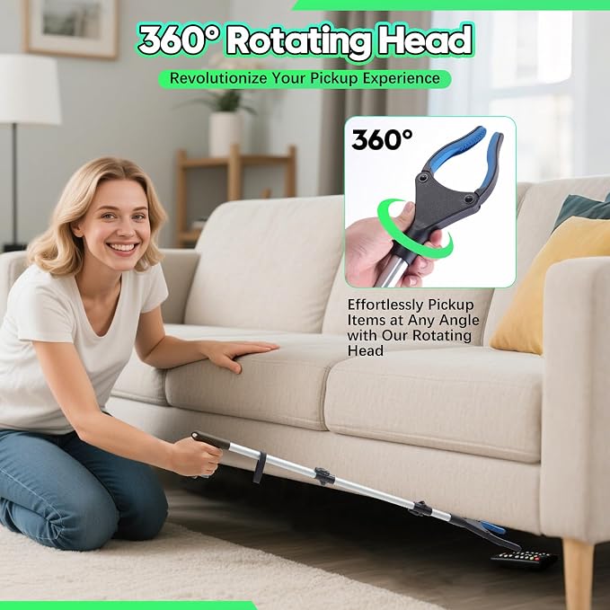 Upgraded 36 - inch Grabber Reacher Tool, Grabbers for Seniors, Trash Picker Upper Grabber, with Anti - Slip 360° Rotating Wide Jaw and Magnets, Perfect for After Surgery Recovery
