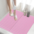Shower Mat Non-Slip Bath Mat for Tub and Shower Stall,236 Suction Cups with Drain Holes, Quick Dry Machine Washable, Extra Grip for Stand Up Showers, Bathroom Essentials 24x24 Inch (Pink)