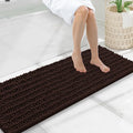 Smiry Bathroom Rugs Mat 47x17, Extra Soft Absorbent Chenille Bath Rugs, Non Slip Rubber Backing Machine Washable Quick Dry Bath Mats for Bathroom Floor, Tub, Shower, Home Decor Accessories, Brown