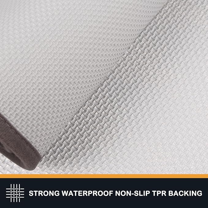 PURRUGS Dirt Trapping Door Mat 24" x 35.5", Non-Skid/Slip Machine Washable Microfiber Entrance Rug, Shoes Scraper, Dog Doormat, Super Absorbent Floor Mat for Muddy Wet Shoes and Paws, Light Grey