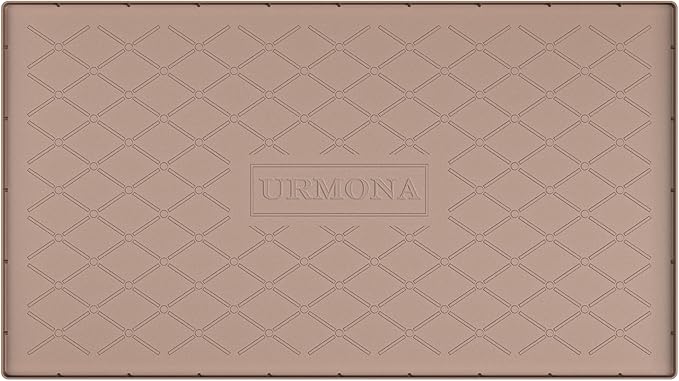 URMONA 40" x 22" Waterproof Silicone Mat in Multiple Sizes & Colors, Under Sink Mat for Kitchen & Bathroom, Pet Food Pad for Dogs & Cats, Kitchen Cabinet Liner, Multi-Purpose for Storage(Khaki)
