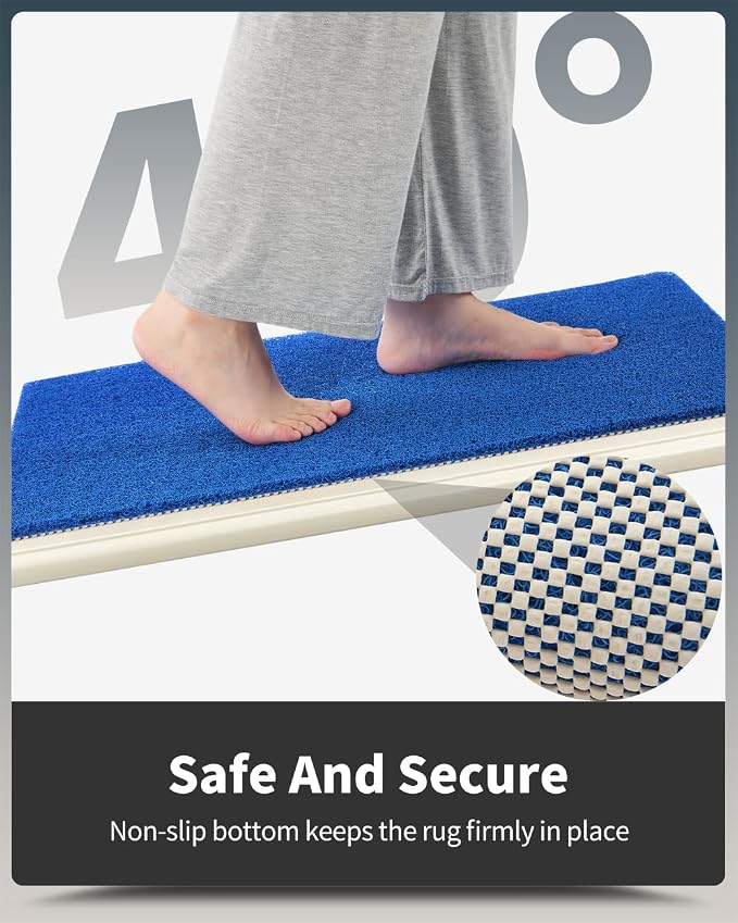 Non-Slip Bathtub Mat, 17x 30 Inch, Shower Mats for Bath Tub, PVC Loofah Bathroom Mats for Wet Areas, Quick Drying