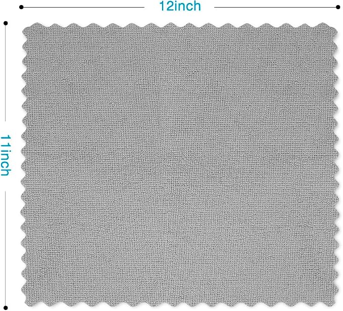 Orighty Microfiber Cleaning Cloth, 5 Pack Highly Absorbent Cleaning Rags, Household Cleaning Supplies, Reusable Lint Free Cloths Microfiber Rag for House, Kitchen, Car Care, 12x11 inch, Grey