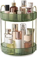 360° Rotating Makeup Organizer, Large Capacity Skincare Organizer, 2 Tier Cosmetic Skin Care Perfume Dresser Organizer, Fits Cosmetics, Perfume, Skin Care, Lipstick