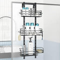 Nieifi Over The Door Shower Caddy Pantry Organizer Rack with Reliable Hooks, Sturdy Hanging Shower Organizer Shelf Basket Storage Rack, Bathroom Shelves Drill Free Extra Large, Black