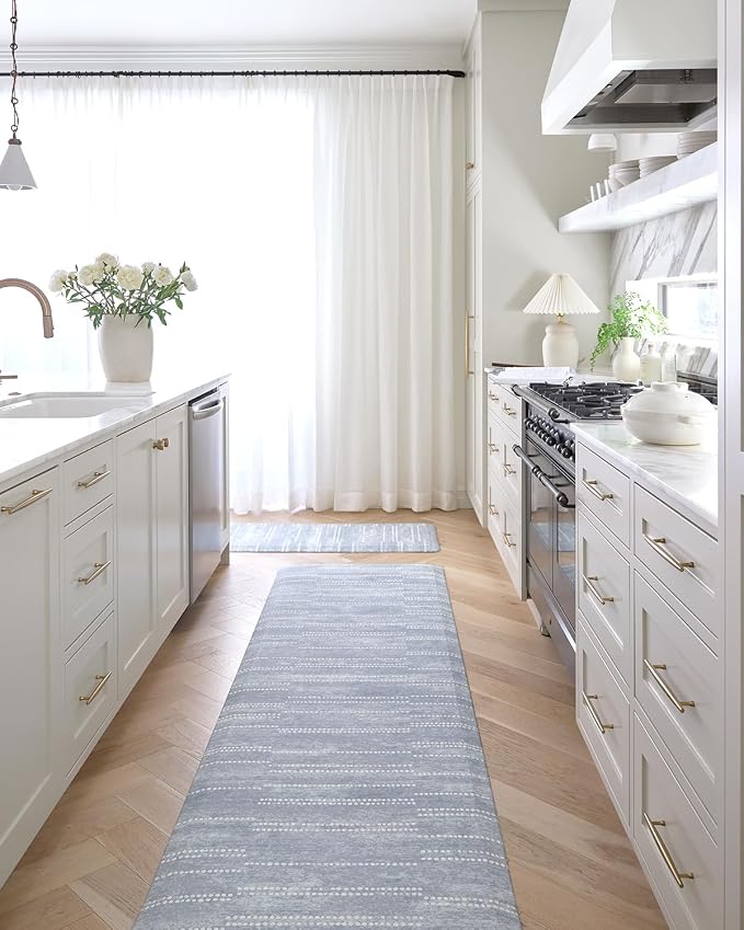 House of Noa Nama Standing Mat – Anti-Fatigue Kitchen Mats for Floor, Cushioned & Non-Slip Kitchen Comfort Mat for Standing, Thick Foam Anti-Fatigue Mat for Kitchen & Workspaces, Aspen Dusk 30" x 72"
