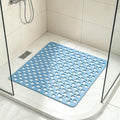 Casa and Beyond Shower Mat, Secure Shower Mats Easy to Clean, Showers Mat with Suction Cup, Washable Non-Slip Bathtub Mats for Inside Showers (Blue,20.9 * 20.9 in)