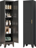 Bevivog Tall Narrow Storage Cabinet, 67" Single Door Metal Storage Locker Cabinet, Freestanding Tall Kitchen Pantry Cabinets for Small Space