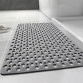 Casa and Beyond Shower Mat, Non Slip Bath Mat and Shower Mat with Suction Cups and Drain Holes, Easy to Clean Soft Machine (Gray,27.6" x 15" (Rectangular))