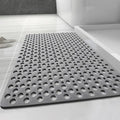 Casa and Beyond Shower Mat, Non Slip Bath Mat and Shower Mat with Suction Cups and Drain Holes, Easy to Clean Soft Machine (Gray,27.6" x 27.6" (Rectangular))