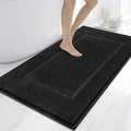 anllugs Bathroom Rugs 30" x 60", Non-Slip Extra Soft Absorbent Bath Rugs, Machine Washable Quick Dry Bath Mats for Bathroom Floor, Shower, Bathtub and Sink, Black