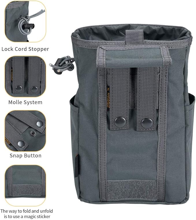 EXCELLENT ELITE SPANKER Molle Dump Pouch Drawstring Magazine Utility Pouch Folding Dump Pouch Waist Bag