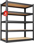 Set of 9-71"H-35"W-16D Garage Shelving-2050LBS 5 Tier Storage Shelves,Adjustable Heavy Duty Metal Shelving Unit and Storage Large Rack,Utility Steel Shelf For Shop Warehouse Industrial Pantry Basement