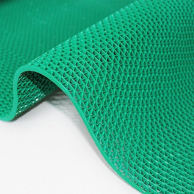 Drainage Non Slip Mats 3'x10' Heavy Duty Commercial Floor Mat Mesh Hollow Door Mat Roll for Swimming Pool Bathroom Kitchen Garage Indoor Outdoor Wet Area,Green,0.9×3M/3×10FT