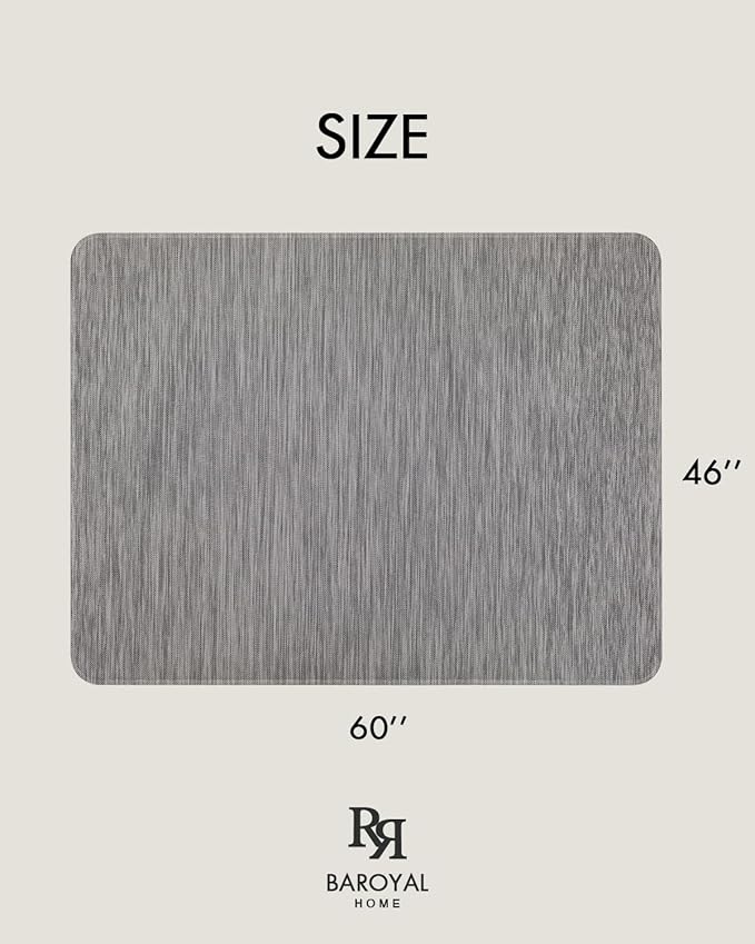 BARoyal Office Chair Mat for Hardwood Floor Under Desk Computer Rolling Chair Mat for Wood/Tile Floor Non-Slip Heavy Duty Desk Rug PVC Plastic Hard Floor Protector 46"x 60" (Gray)