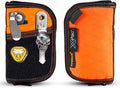 VIPERADE VE10 EDC Pouch Small Pocket Tool Pouch with 10 Compartments, Men's Pocket Organizer for Multitools, EDC Organizer with Patches Area for DIY (X-pac Orange)