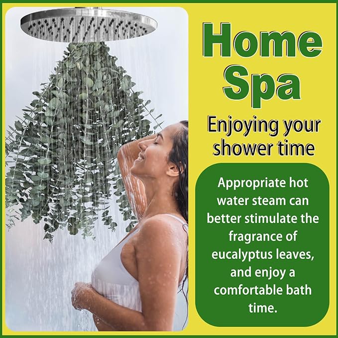 11 PCS Real Dried Eucalyptus Stem for Shower & Bathroom Decor - 17'' Large Natural Fresh Eucalyptus Leaves Hanging Plants, Shower Stuff Green Home Vase Decor, DIY