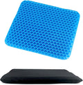 QWORK Gel Seat Cushion, Gel Cushion, Cool & Breathable & Non-Slip for Car, Office, Home, Wheelchair (Blue, 40 x 35 x 3.2 cm)