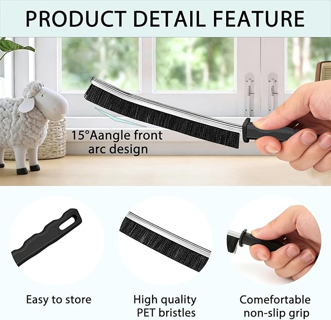 Crevice Cleaning Brush Set, Hard Bristle Gap Scrubber Tools for Bathroom Grout, Window Tracks & Shower Doors, Deep Cleaning Home Essentials & Practical Housewarming Gifts 12-Pack