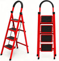 4 Step Folding Ladder, Portable and Compact, Anti-Slip Multi-Use Household Step Ladder for Home, Kitchen, Office, and Garage – Easy Storage, Sturdy and Durable