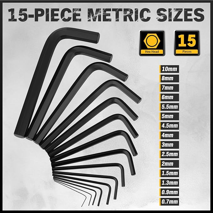 ELEAD Hex Key Allen Wrench Set: 41-Piece Hex and Torx Key Set with Torque Handle, Standard SAE(0.028"-3/8") & Metric(0.7mm-10mm) & Torx(T9-T50) in Storage Case, Heat Treated Chrome Vanadium Steel