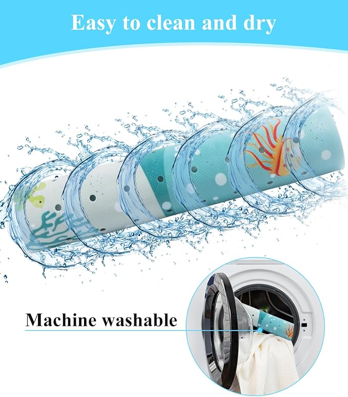 Secopad Bath Mat for Tub Non Slip, Machine Washable Anti-Slip Cartoon Baby Bathtub Shower Mat with Drain Holes and Suction Cups for Toddler & Kids, 40 Inch x 16 Inch, Whales