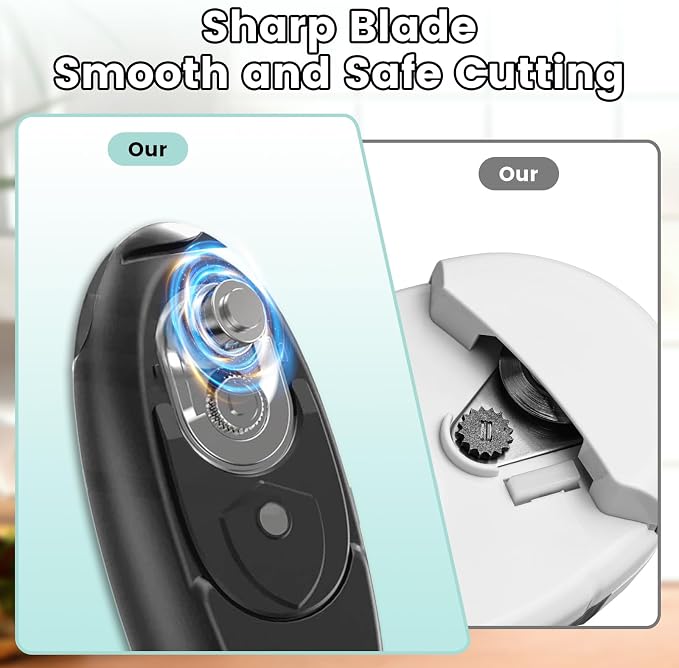 Electric Can Opener,One-Touch Safety Auto Can Opener,Smooth Edge,Hands Free Can Opener,Food Safety,Kitchen Gadgets,Battery Operated,Electric Can Opener for Seniors & Arthritis