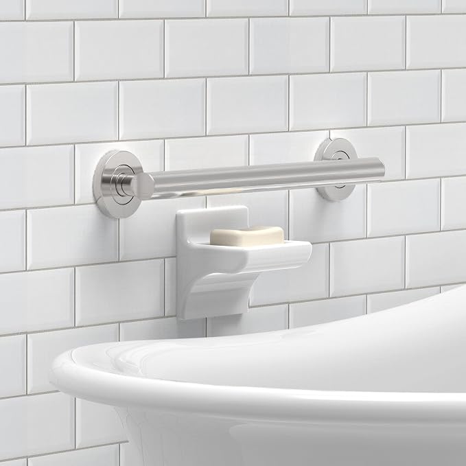 ADA Compliant Grab Bar, 500lbs Weight Support for Bath Safety (16 inch, Brushed Nickel)