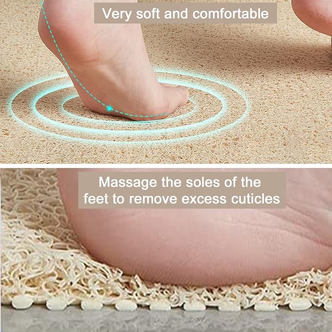 Shower Mat Non Slip, Round Shower Mat for Inside Shower, Non Slip Bathtub Mat, Fast Drying Bath Tub Mats, Loofah Mat for Shower Bathroom, Quick Drying, Resistant (Beige, 32 x 32 Inch)