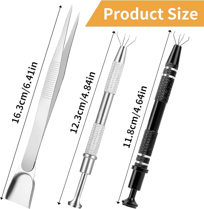 3Pcs Grabber Tool Holder Set Jeweler's Pick Up Sprinkle Pen Piercing Ball with Prongs Diamond Claw Jewelry Tweezers 4 Claw Precision Stainless Steel For Tiny Objects IC Chip Electronic Components