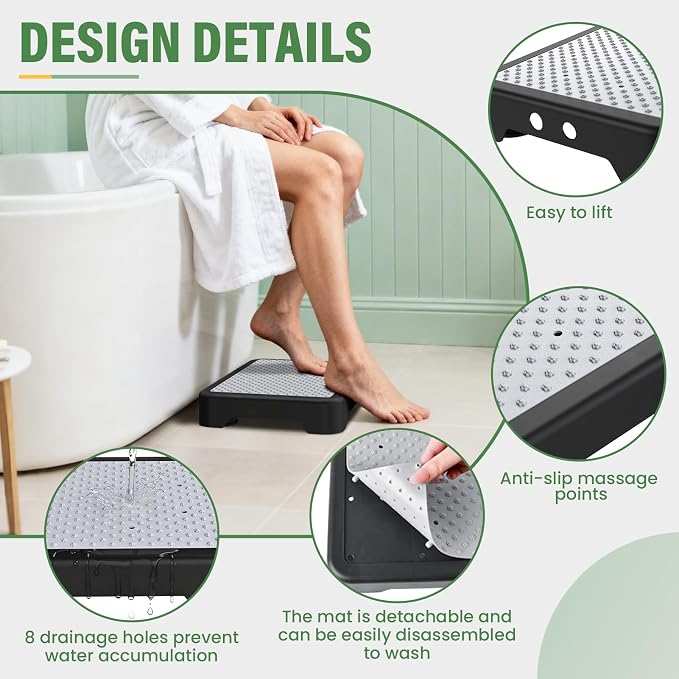 SOYO Mobility One Step Stool, Heavy Duty Indoor Outdoor Non-Slip Small Step Platform Assistive Device for Adult Elderly, Standing Support and Step Riser for Car, Bed, Door, Stair, Bathroom, Black-Gray
