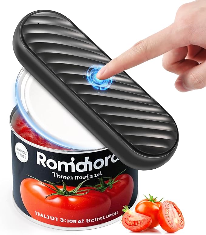 Rechargeable Electric Can Opener, Removable and Replaceable Blade, Smooth Edge, Automatic Can Opener for Kitchen Arthritis and Seniors, Best Kitchen Gadget for Almost Size Can-Black