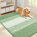 Smiry Dog Door Mat for Muddy Paws, Absorbs Moisture and Dirt, Low-Profile Entryway Mat with Non-Slip Backing, Entry Indoor Outdoor Doormat for Inside Floor (40x32 Inches, Sage Green, Striped)