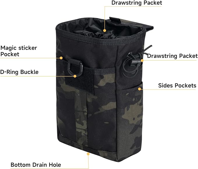 EXCELLENT ELITE SPANKER Molle Dump Pouch Drawstring Magazine Utility Pouch Folding Dump Pouch Waist Bag